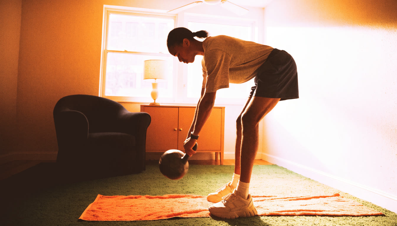 Athlete training at home